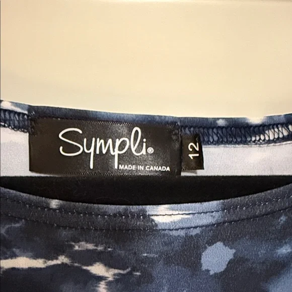 Sympli Blue Patterned Long Sleeve Top - Picture 2 of 5